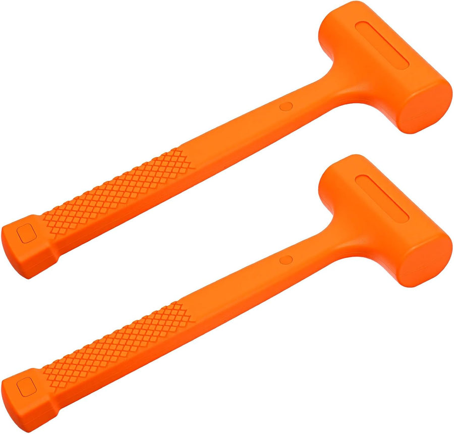 Dead Blow Hammer 1Lb Neon Rubber Orange Mallet Hammer with Non-Marring Rubber Coating