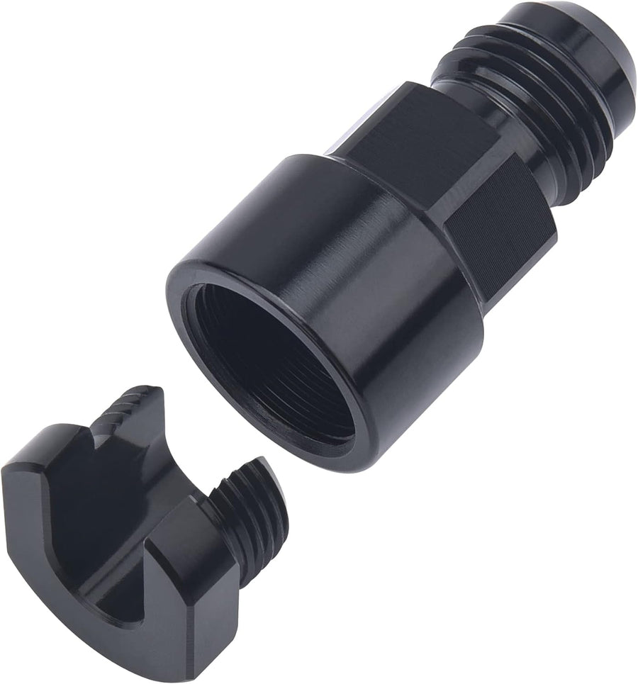 6AN Male to 3/8" Quick-Disconnect Female EFI Fuel Rail Fitting Aluminum