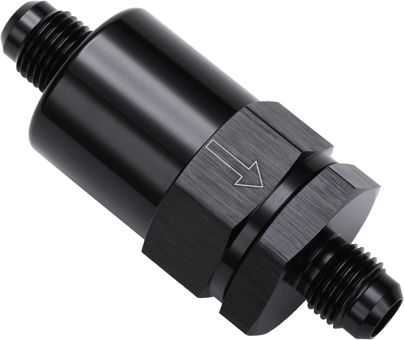 Universal 6AN Billet Inline Fuel Filter 30 Micron Aluminum Black