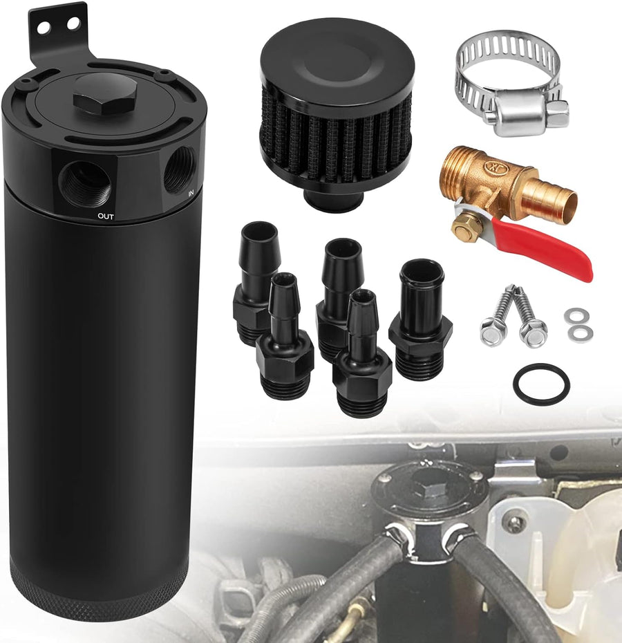 Universal 2 Port Aluminum 750ml Baffled Oil Catch Can
