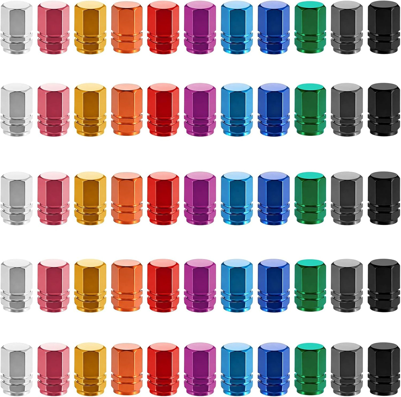 Valve Stem Cap Aluminum 5 Pack