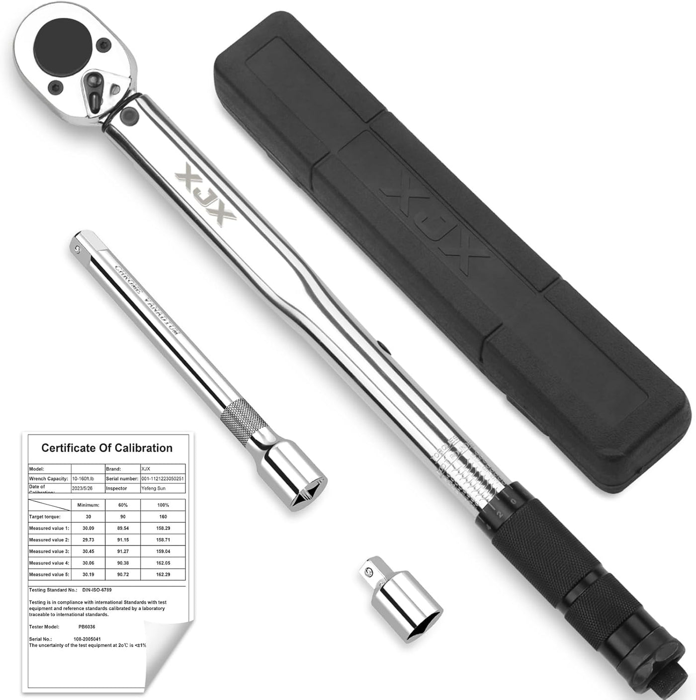1/2-Inch Drive Click Torque Wrench Set, 10-160FT-LB/13.6-217.1Nm Torque Wrench