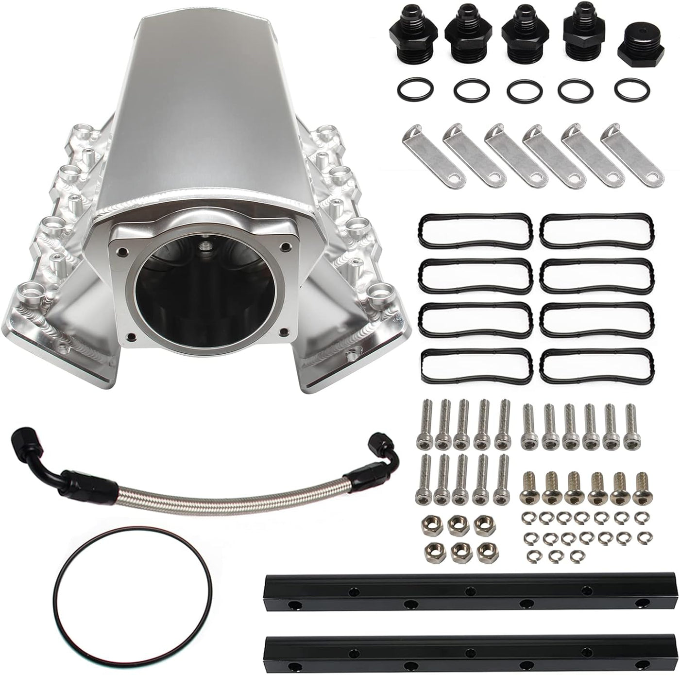 LS LS1 LS2 LS6 Intake Manifold Compatible with Chevy 4.8L 5.3L 5.7L 6.0L (102MM Silver)