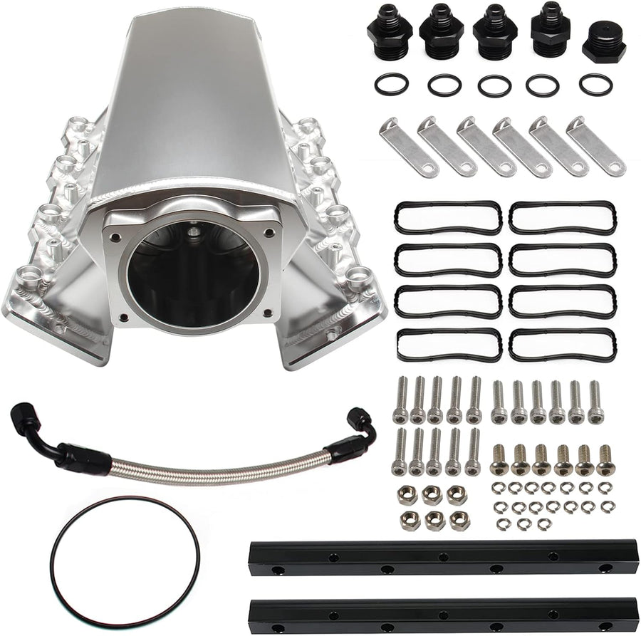 LS LS1 LS2 LS6 Intake Manifold Compatible with Chevy 4.8L 5.3L 5.7L 6.0L (102MM Silver)