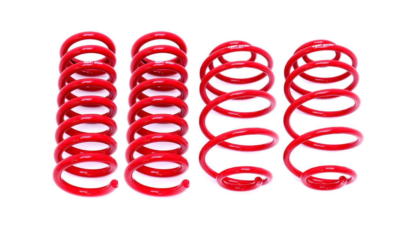BMR Lowering Springs SP031R Lowering Springs, 2 in. Front, 2 in. Rear, Red Powdercoated, Buick, Chevy, Oldsmobile, Pontiac, Set of 4