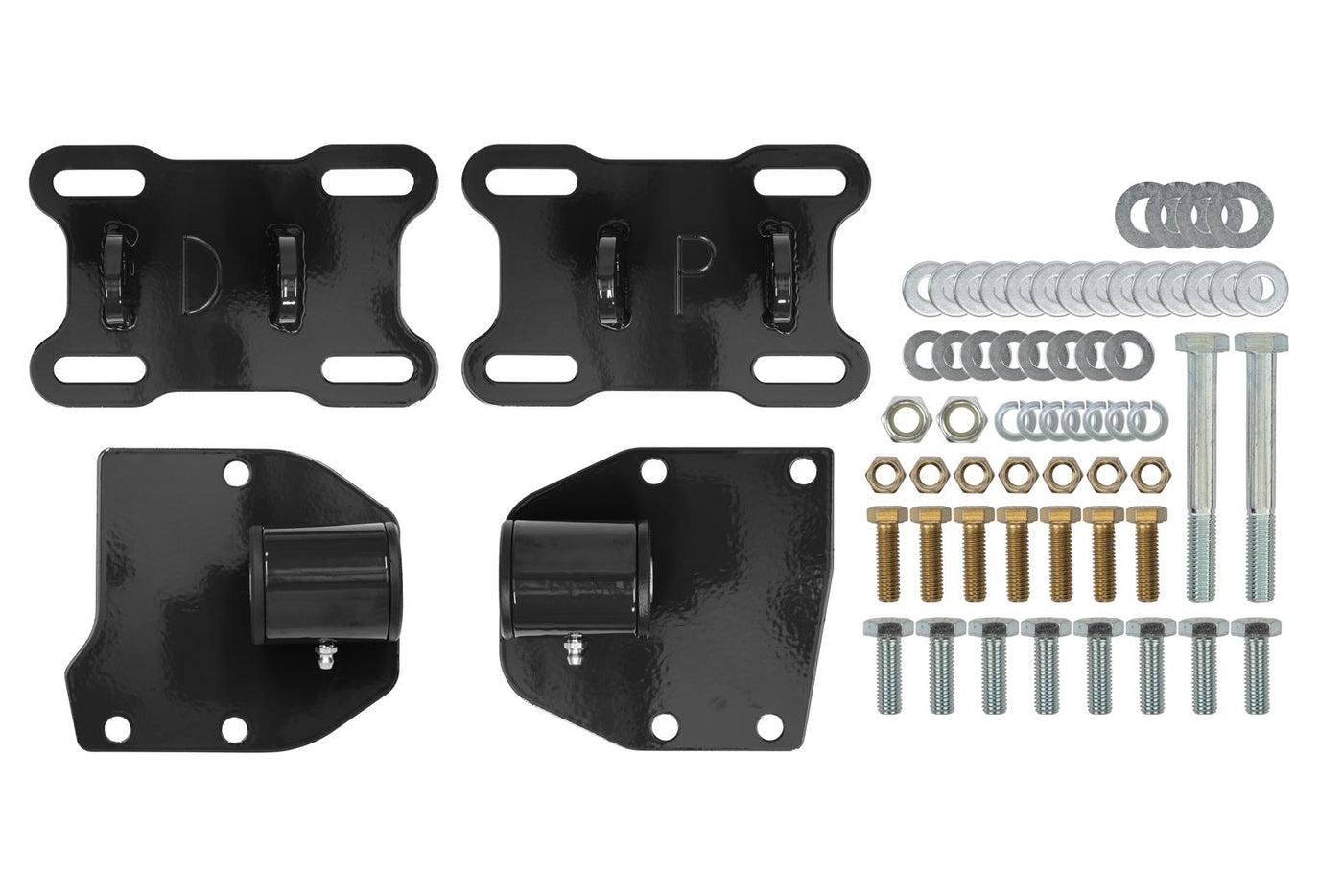 UMI Performance GM A-Body LSX Engine Mounts 4008-B Motor Mounts, Complete Mount, Engine Swap, LS, Bolt-In, Steel, Black Powdercoated, Buick, Chevy, GMC, Oldsmobile, Pontiac, Kit