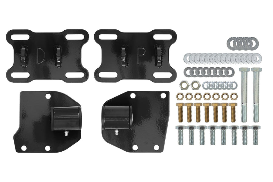 UMI Performance GM A-Body LSX Engine Mounts 4008-B Motor Mounts, Complete Mount, Engine Swap, LS, Bolt-In, Steel, Black Powdercoated, Buick, Chevy, GMC, Oldsmobile, Pontiac, Kit